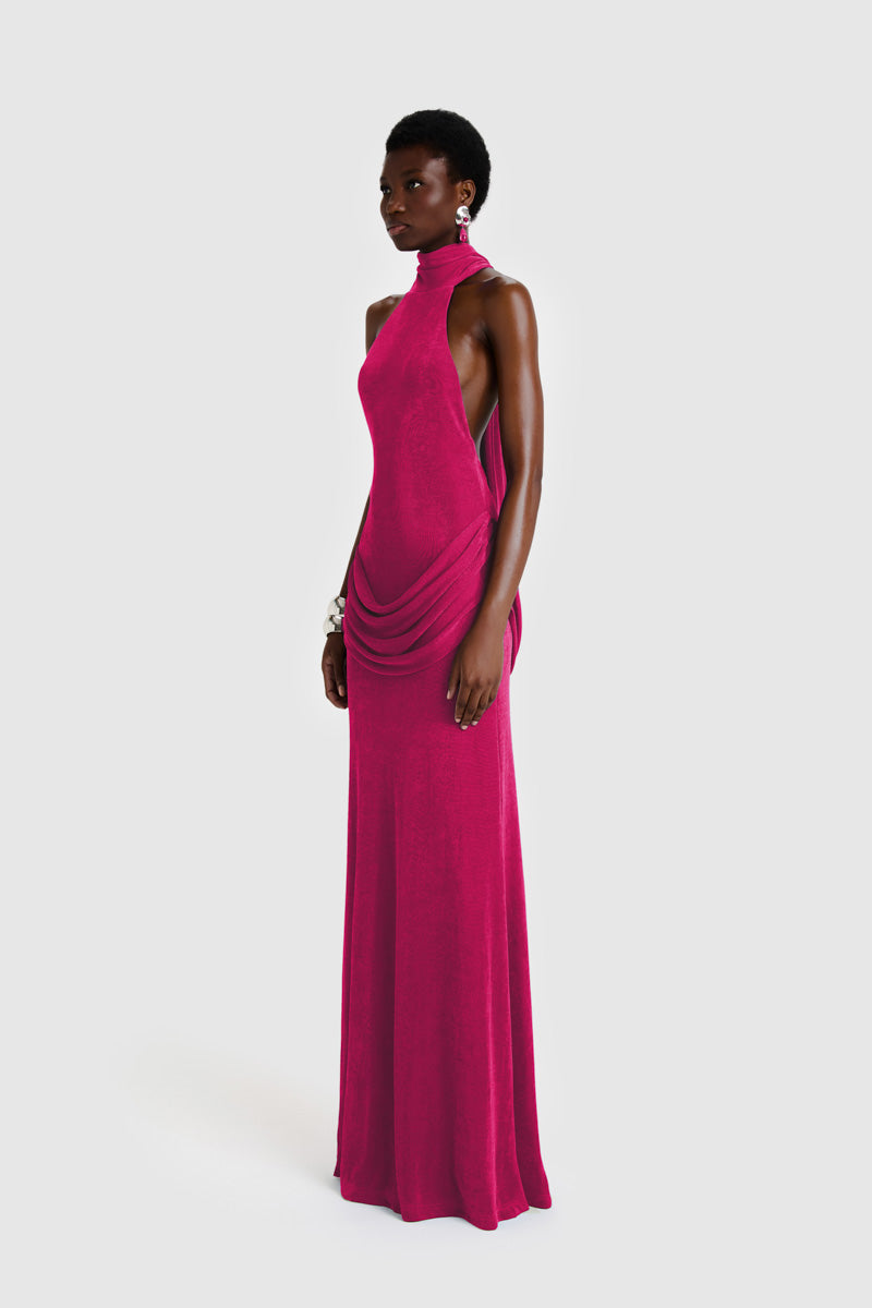 dragon maxi dress Pagewings Dragon Bloom Tie Shoulder Maxi Dress