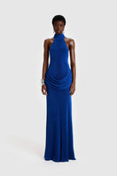 Blue ZUMA MAXI dress by BBXBRAND featuring a flowing maxi silhouette and vibrant sapphire color.