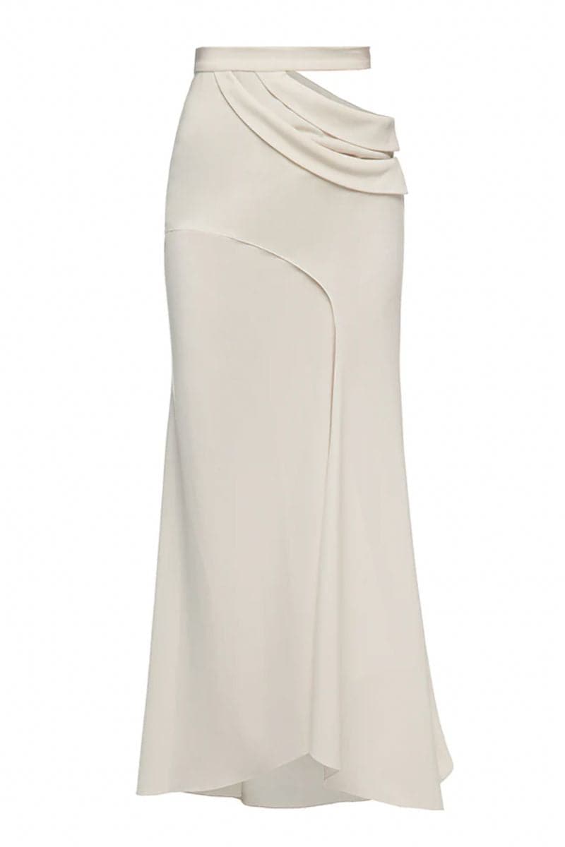 WHITE CUT-OUT MAXI SKIRT | A.M.G. Brand | CULT MIA