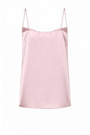 Pink Lekieu Nadya camisole top with adjustable straps and soft fabric, displayed on a plain background.