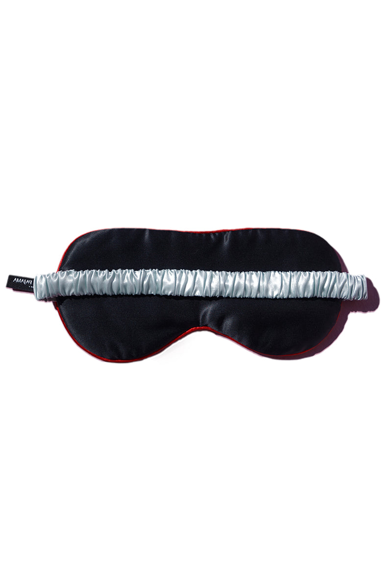 Blue Little Heart Eye Mask by Not Just Pajama, soft loungewear accessory with heart pattern, designed for relaxation and comfort.