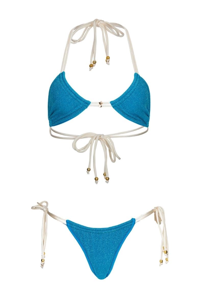 BYRON BLUE LUREX BIKINI | Aanoukis | CULT MIA