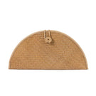 Nude leather clutch bag by Adriana Castro with sleek design and minimalist style, perfect for elegant occasions.