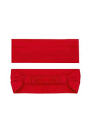 Aethera Claudine Nero silk headwrap set featuring a rose and crimson color combination, styled as elegant hair accessories.