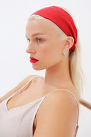 Aethera Claudine Nero silk headwrap set with rose and crimson color options, featuring elegant, soft silk hair accessories.