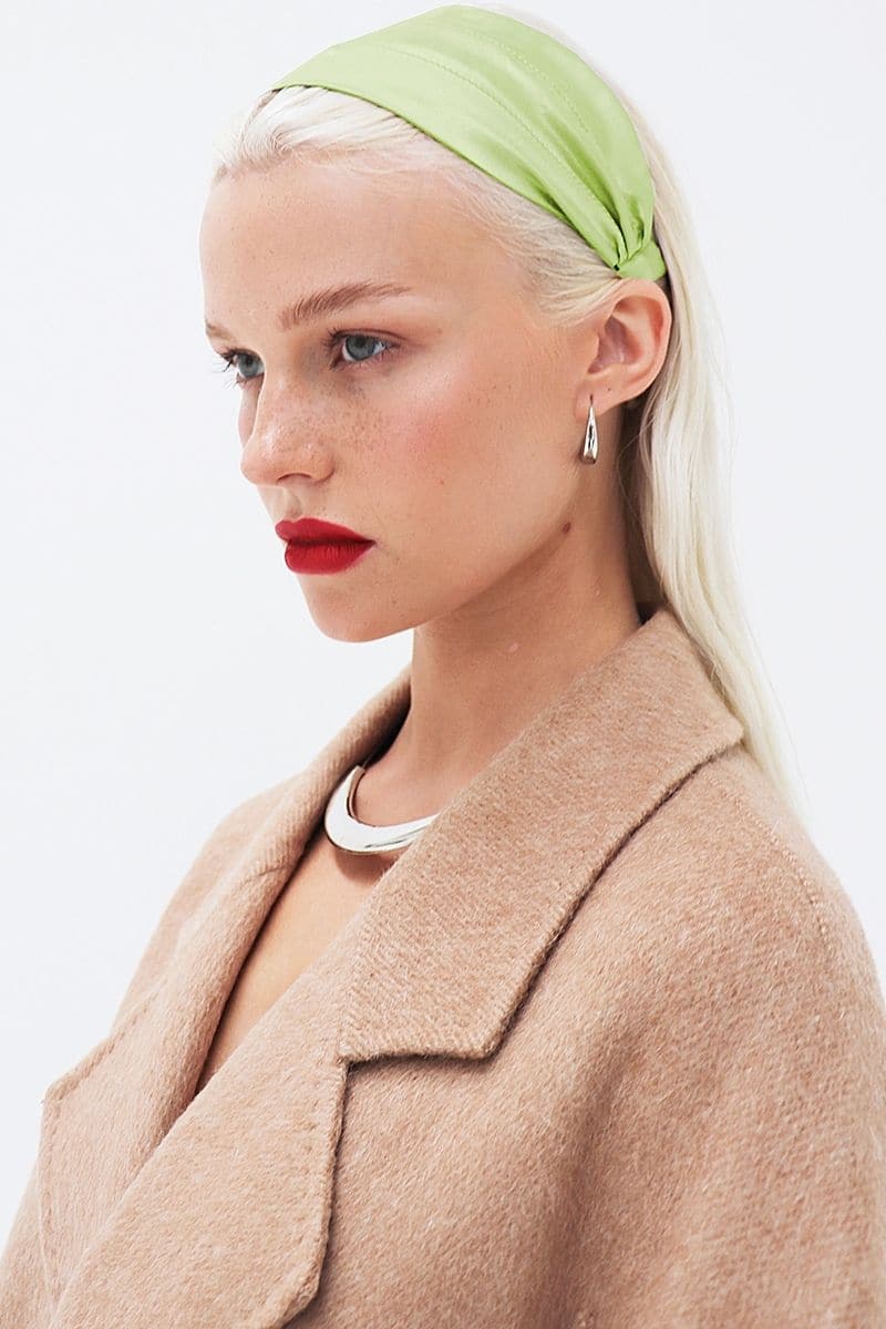 CLAUDINE PISTACHIO PEARL AND BRAUN SILK HEADWRAP SET | Aethera | CULT MIA