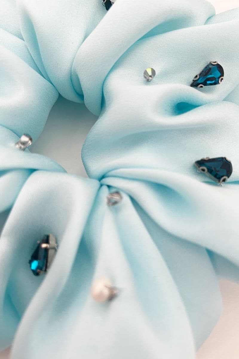 CULT MIA X AETHERA AQUA HARLOW EMBELLISHED SCRUNCHIE | Aethera | CULT MIA