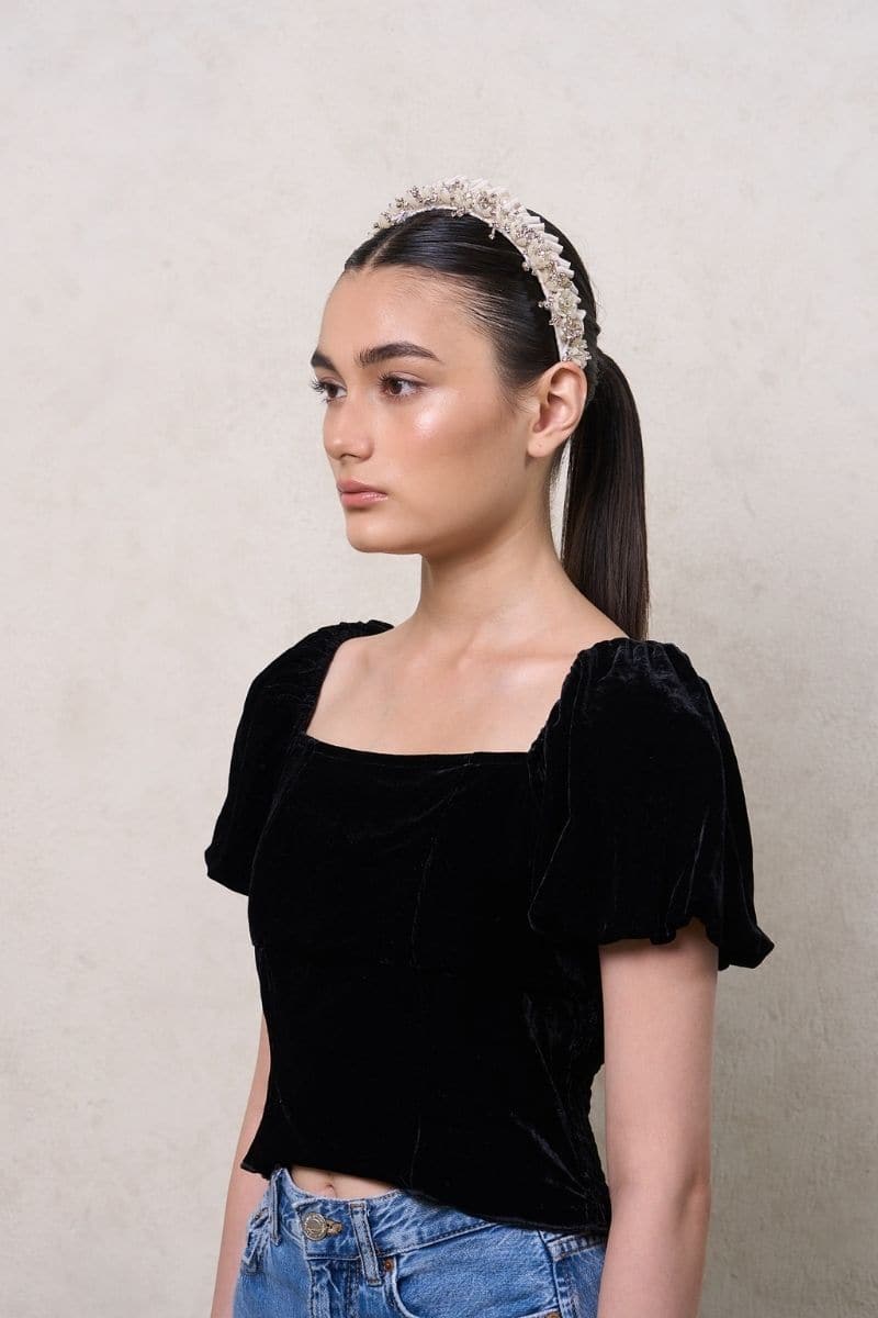 WHITE ROSA HEADBAND | Aidan & Ice | CULT MIA