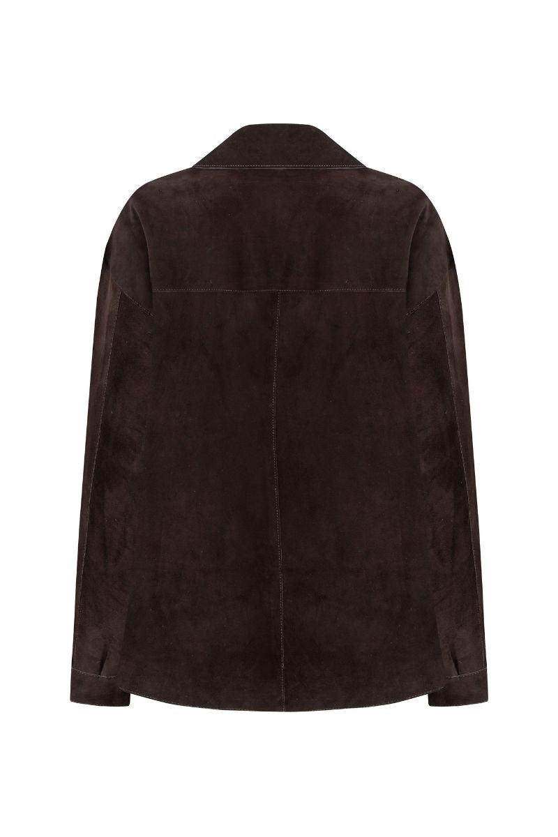 ZUT Meydan suede jacket featuring a stylish design, soft suede material, and a modern fit, shown in a close-up front view.
