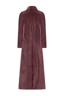 ZUT Palermo leather coat displayed on a hanger, featuring a classic design with a smooth leather finish and tailored fit.
