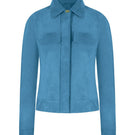 Blue MINI ALISHA jacket by ZUT, lightweight jacket with a stylish fit, shown on a model with a neutral background.