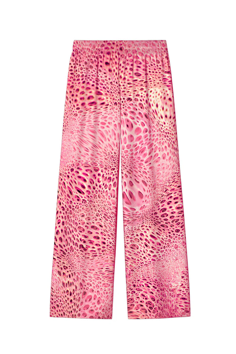 Amel Batita Cheetah Moussard silk pants featuring a bold cheetah print, relaxed fit, and stylish design.
