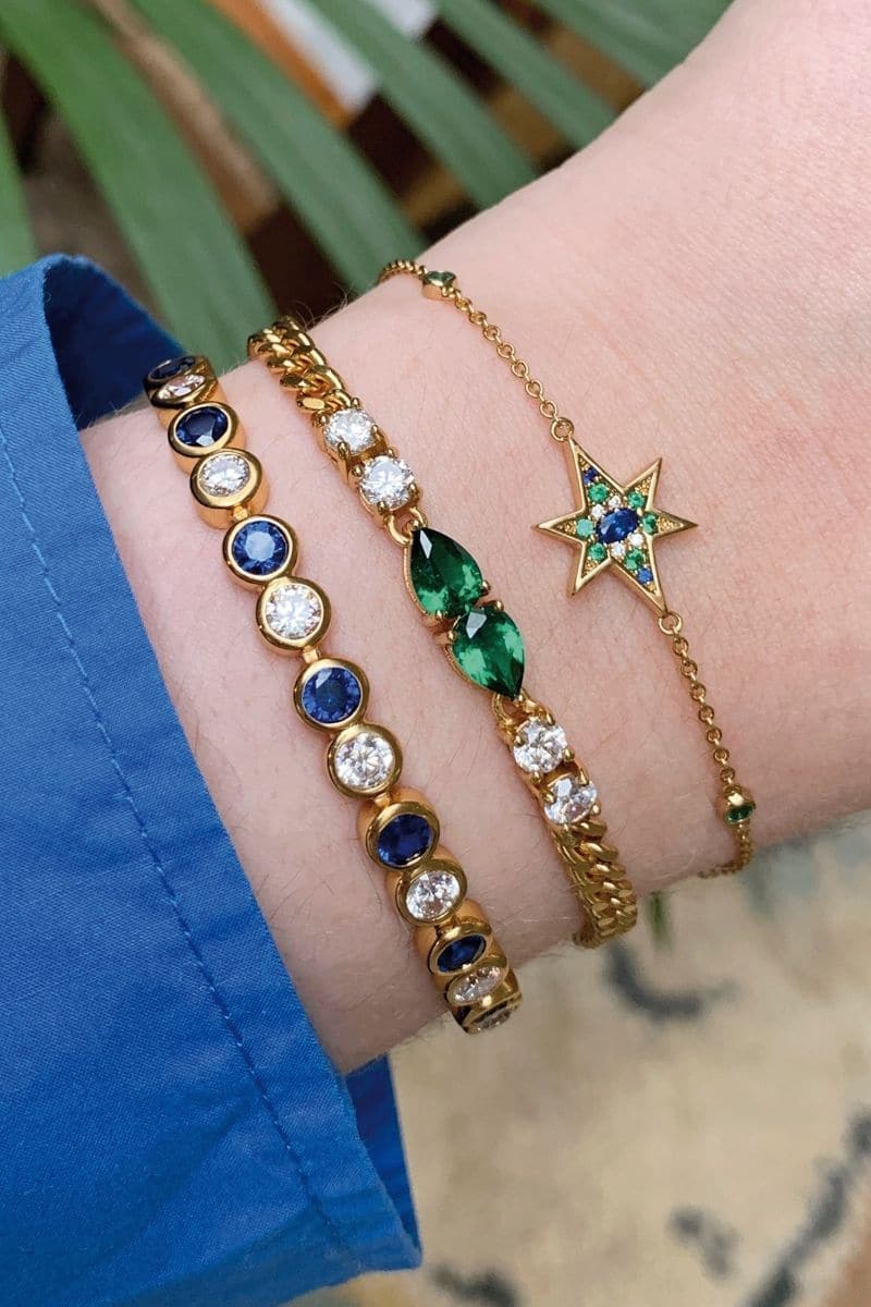 GOLD AND BLUE DOTTY BRACELET | Amelia Scott | CULT MIA