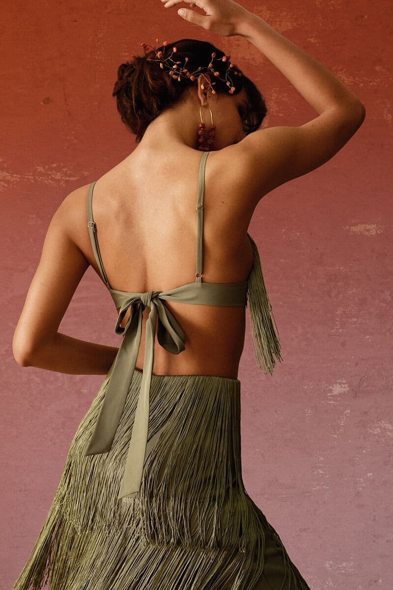 OBI OLIVE FRINGE PANTS | Andrea Iyamah | CULT MIA
