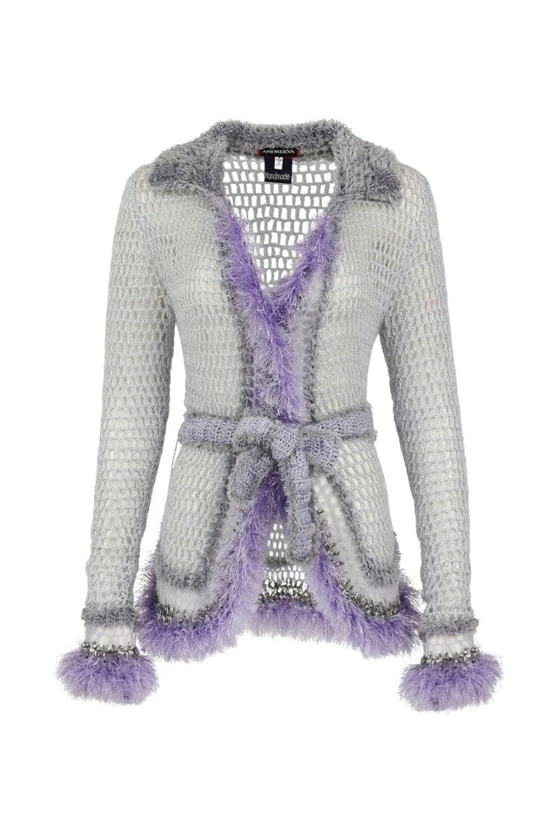 LAVENDER HANDMADE KNITTED CARDIGAN | Andreeva | CULT MIA