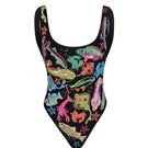 Black Arizona one-piece swimsuit by Oceanus featuring a sleek, fitted design ideal for beach or pool lounging.
