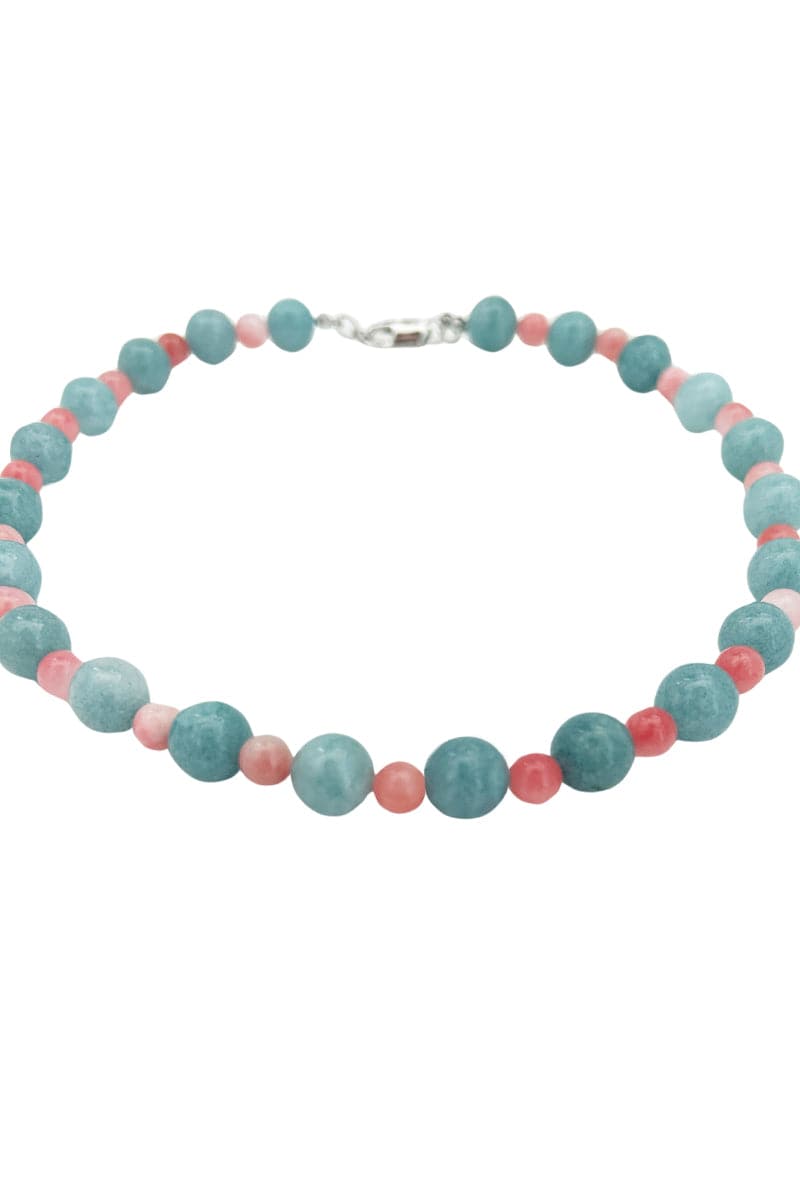 BLUE CHALCEDONY ARMANDE NECKLACE AND INAYA BRACELET SET - CULT MIA