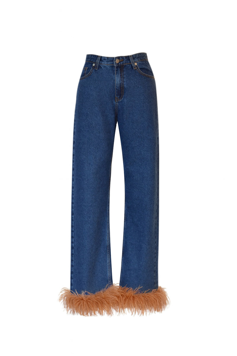 ASTRA FEATHER DENIM PANTS