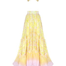 Gigii's Aurora Gialla co-ord set featuring a yellow bandeau top and matching high-waisted shorts.