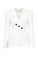 Izakova Azera blazer in off-white, stylish tailored blazer for women, featuring a sleek fit and modern design.