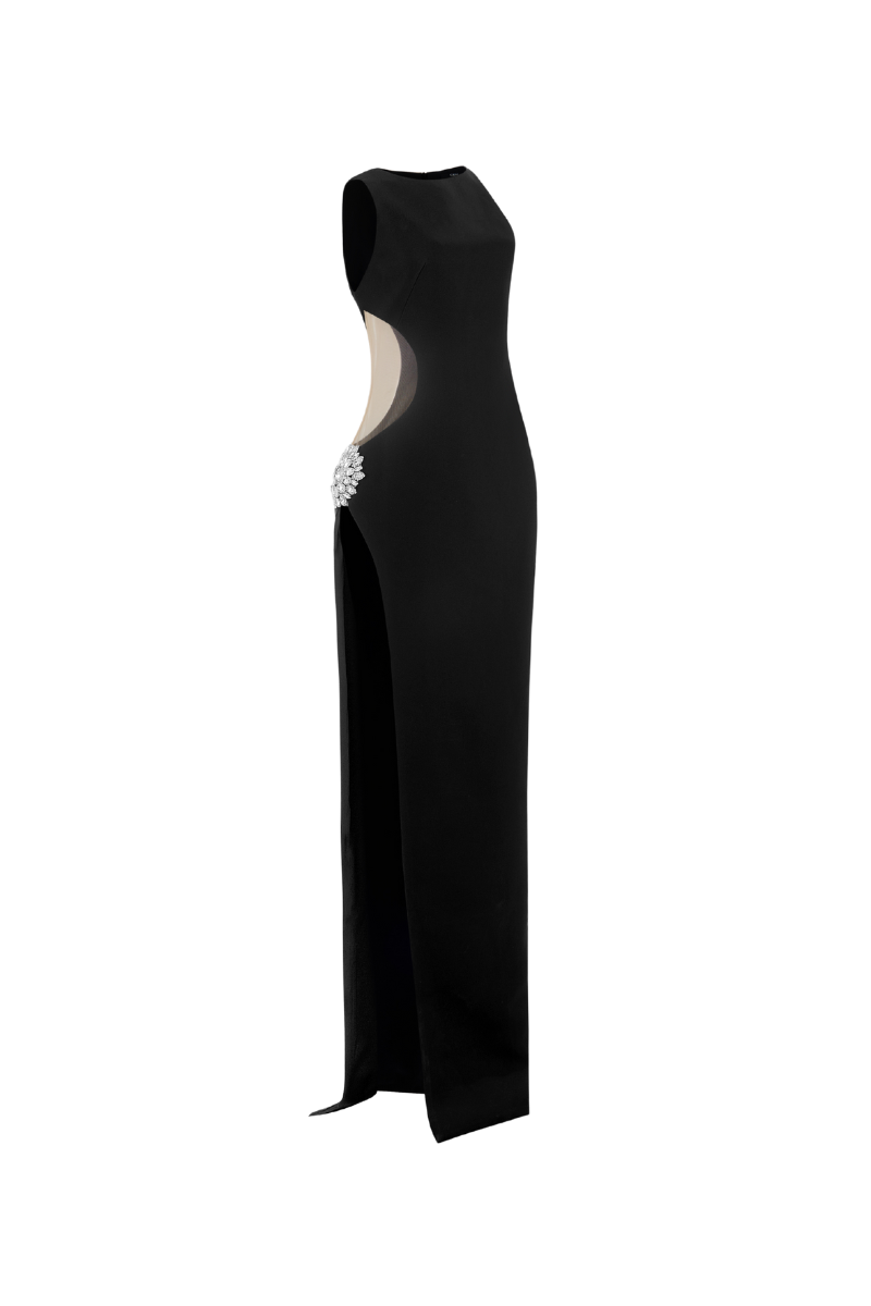 SIDE CUTOUT SLIT DRESS - CULT MIA