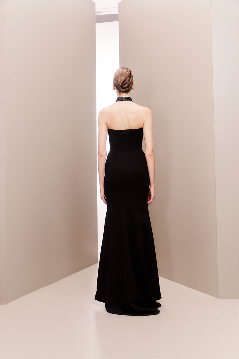 EMBELLISHED NOIR CORSET GOWN - CULT MIA