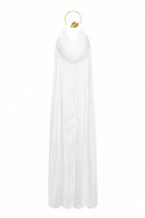 Laura Escobar Portobello Ivory maxi dress shown from the back, flowing fabric and elegant design perfect for summer occasions.