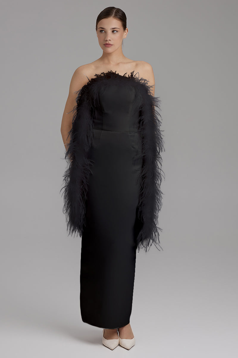 ARIA JET BLACK DRESS - CULT MIA