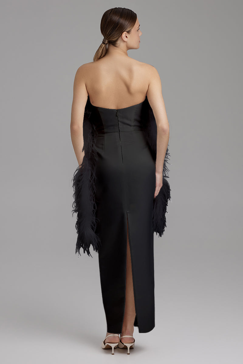 ARIA JET BLACK DRESS - CULT MIA