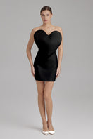 Black heart-print mini dress by BAÉ featuring a stylish, fitted silhouette perfect for casual and evening wear.