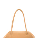 Behnо New York Elizabeth Baguette Mini Pebble Top Handle Bag in Peach, front view showing textured leather and elegant design.