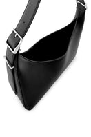 Black Dannny flatiron bag by behno New York featuring sleek Nappa leather shoulder bag design and detailed craftsmanship.