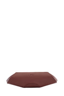 Behn0 New York Elizabeth Baguette Clutch in Nappa Brick leather, featuring a sleek rectangular design and top zipper closure.