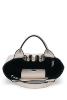 Behn0 New York Katrina Mini Tote Pebble in Pumice, a stylish shoulder bag with textured pebble leather and sleek design.