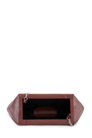 Behn0 New York Elizabeth Baguette Clutch in Nappa Brick leather, showcasing its sleek design and textured finish.