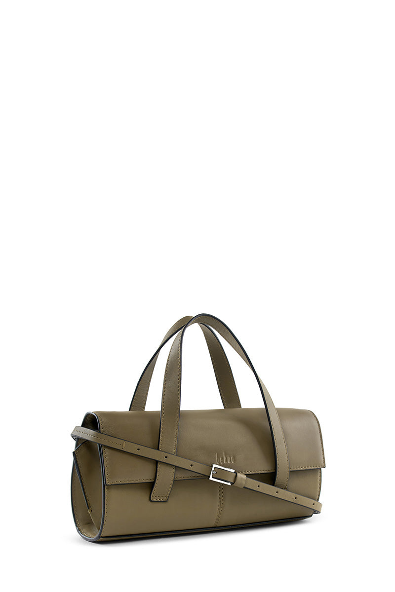 Behno New York Michelle mini crossbody bag in nappa palm leather with top handle design and compact shape.