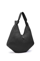 Large black Nelli Hobo shoulder bag by behno New York with pebble leather texture, shown from a 3-quarter view.