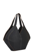 Black Safra Tote Pebble shoulder bag by behno New York, showing the textured pebble leather and spacious design.
