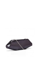 Behn New York Elizabeth Baguette Mini Clutch in hematite with sleek design and metallic finish, showing the compact, stylish accessory.