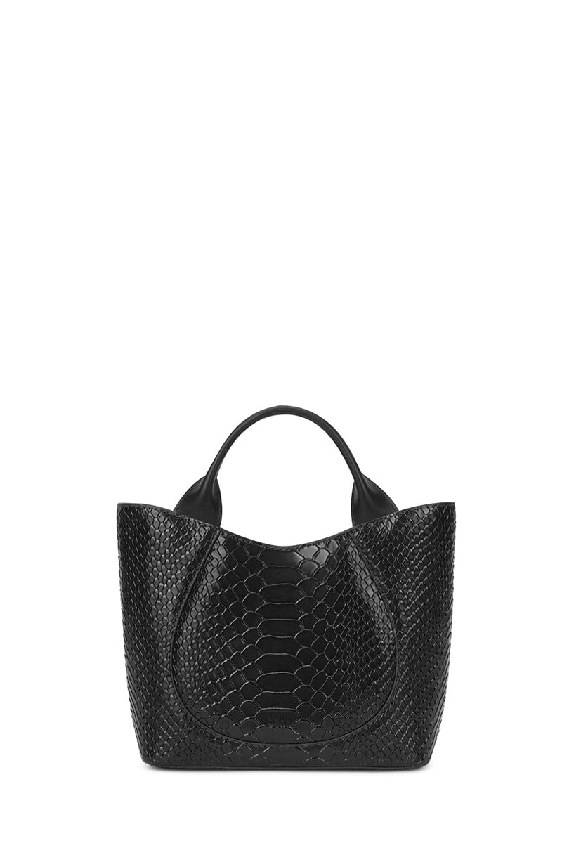 KATRINA MINI TOTE NO2 PYTHON AND NAPPA IN BLACK | behno New York