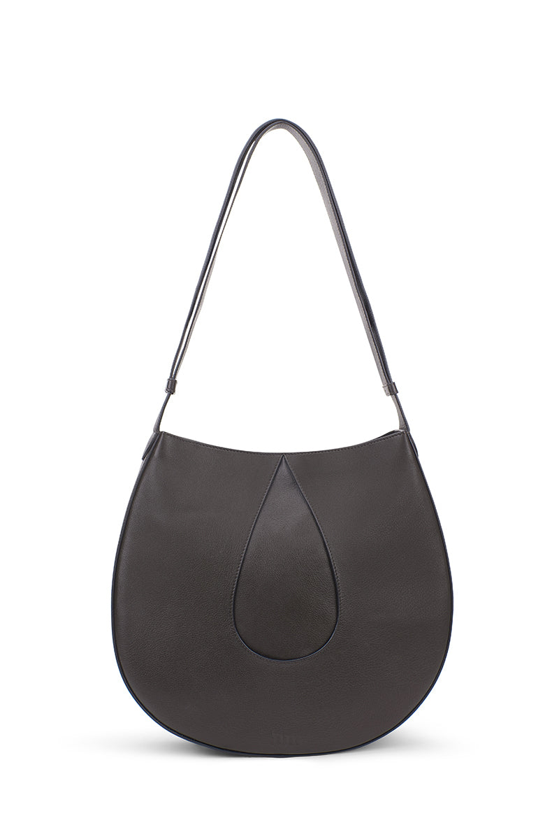 Behno New York Nilde Hobo shoulder bag in cacao, featuring a sleek design and soft leather exterior.