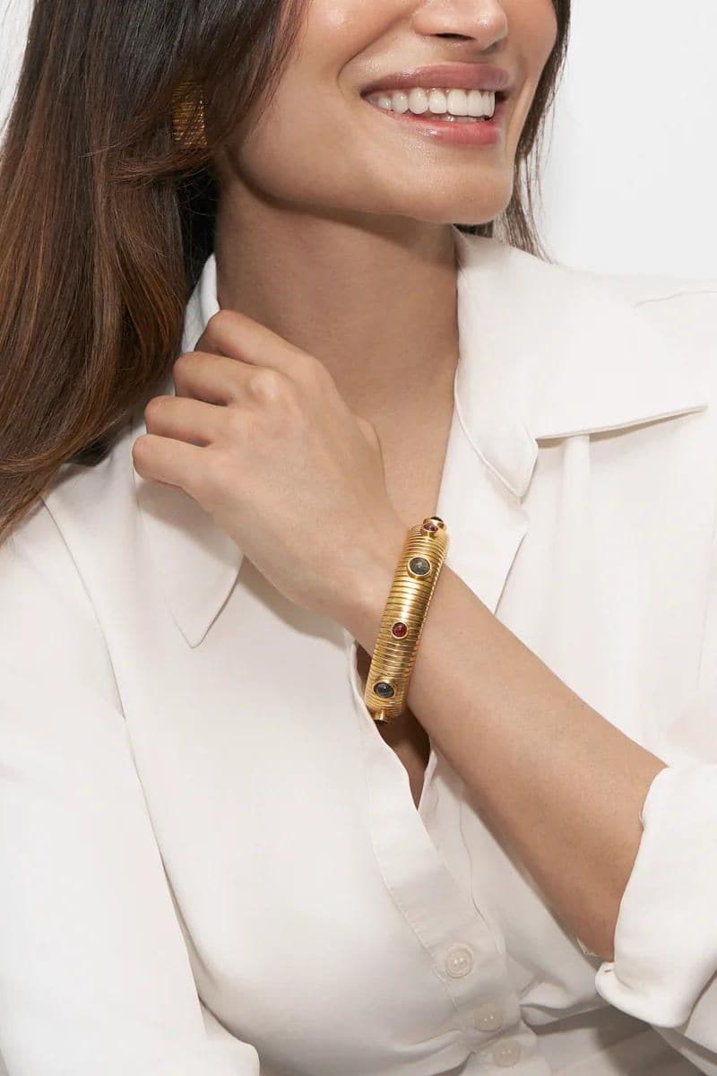 GOLD FAIYM STONE BANGLE | Ben Amun | CULT MIA