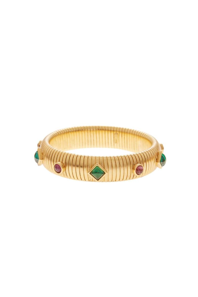 Gold Giza stone bangle bracelet by Ben Amun featuring smooth, polished gold finish and textured Giza stone accents.