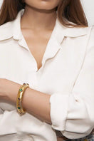 Gold Giza stone bangle bracelet by Ben Amun featuring a smooth, polished gold finish with Giza-inspired stone accents.