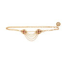 Gold chain belt with multistone and pearl accents by Ben Amun, featuring intricate design and elegant jewelry craftsmanship.