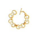 Gold plated pearl chain bracelet by Ben Amun featuring a delicate design and adjustable size.