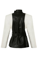 Black and white blazer jacket from Blikvanger, tailored fit, with classic lapel and long sleeves, shown on a plain background.