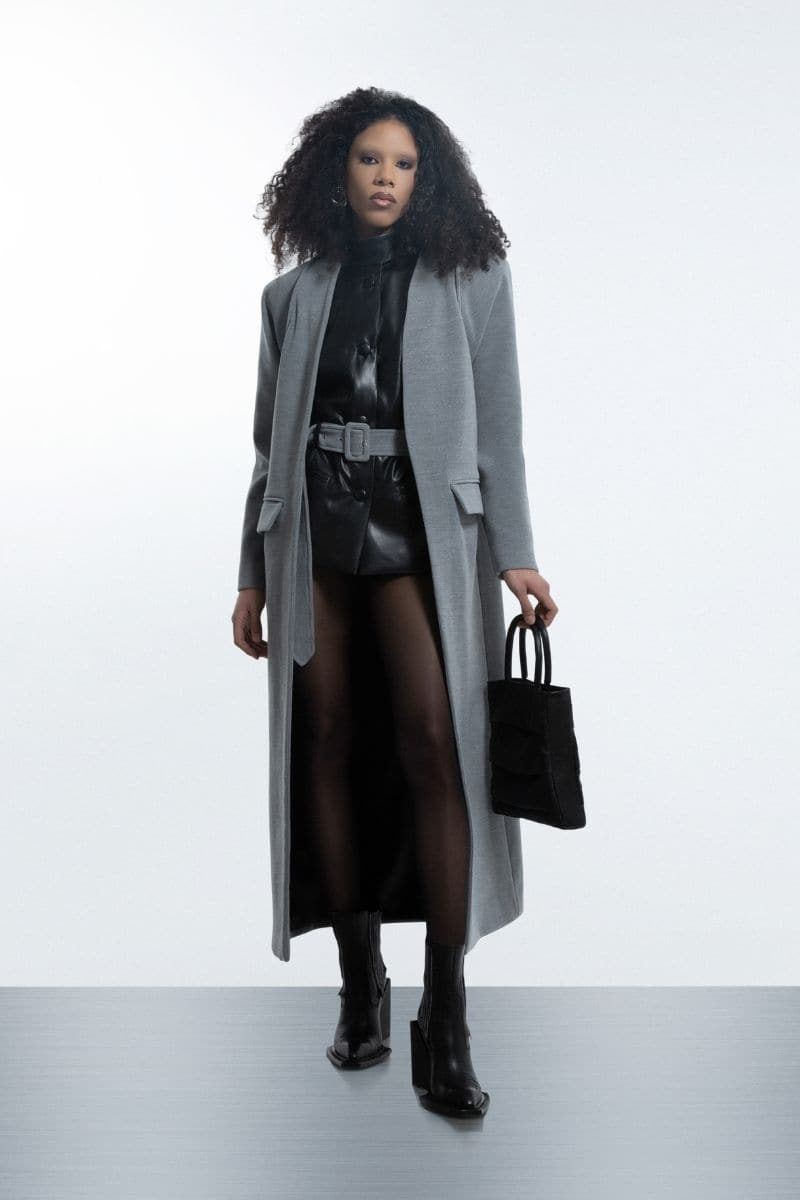 TWO-LAYERED GRAY LONG COAT | Blikvanger | CULT MIA