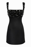 Black Bloome mini dress by Urban Muse, featuring a stylish, fitted silhouette perfect for casual or evening wear.