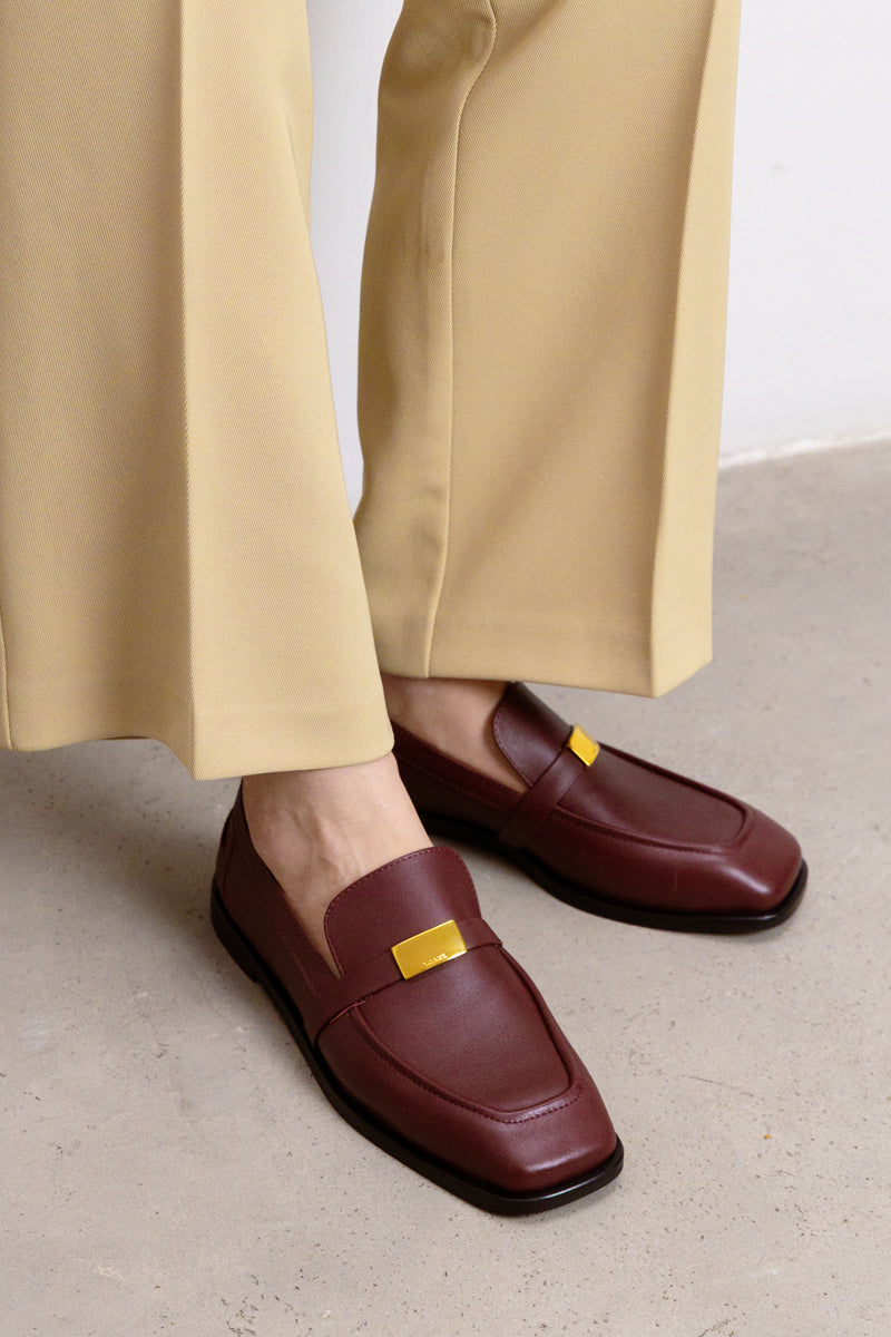LOAFERS BRINNEY IN BURGUNDY LEATHER
